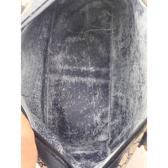 Gucci Designer 80’s Vintage Monogram GG Navy Boston Top Handle Handbag Satchel - Picture 3 of 14